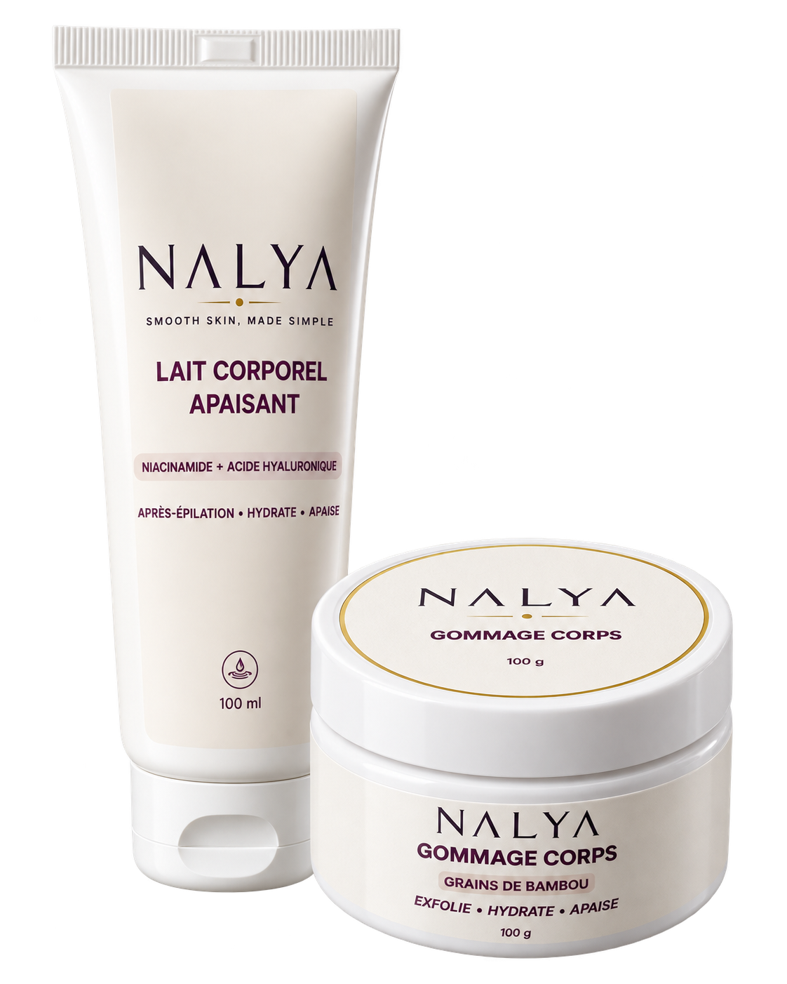 Pack NALYA - Gommage Corps et Lait Corporel Apaisant